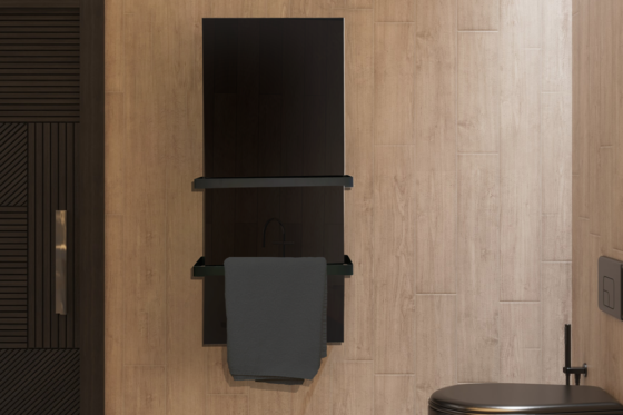 Herschel Select XLS – Black Infrared Towel Heater With Integrated Controls